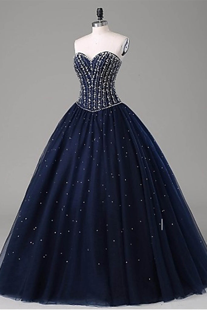 dark blue ball gown