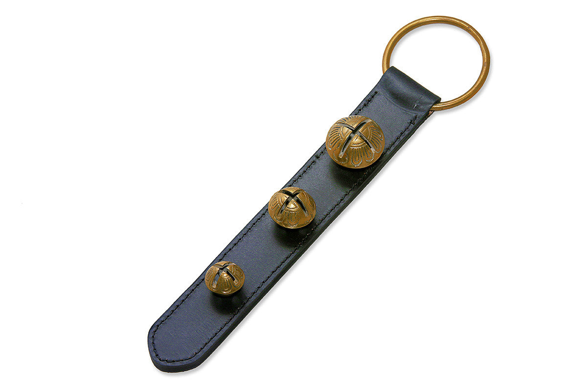 12 Black Leather Strap Door Chime With Combination Bells