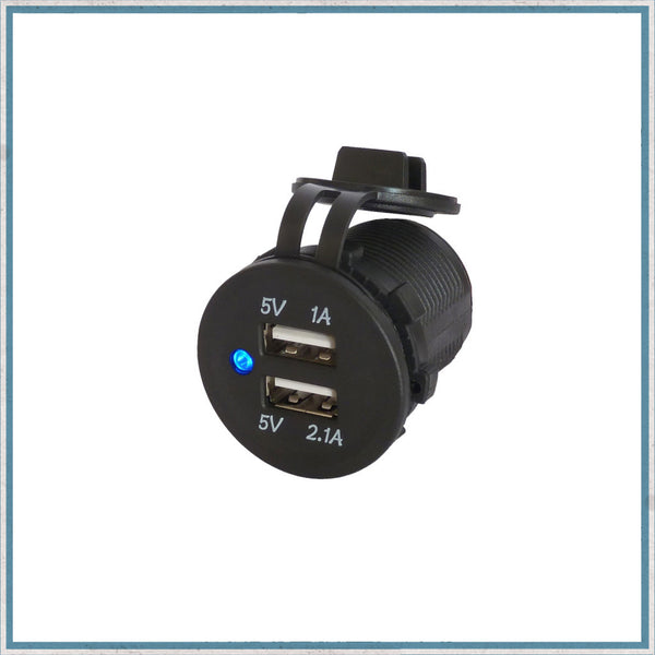 3.1A Waterproof Dual Port USB Socket 12V / 24V – Camper Interiors