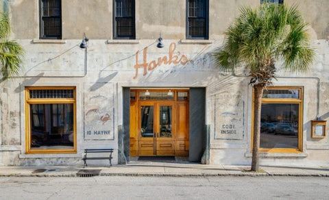 View of Hank's Seafood restaurant from Hayne St