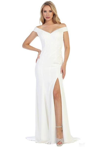 long white reception dress