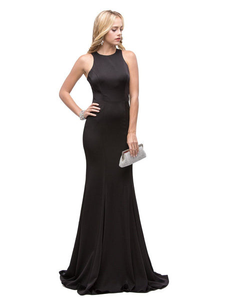 black fitted party dress