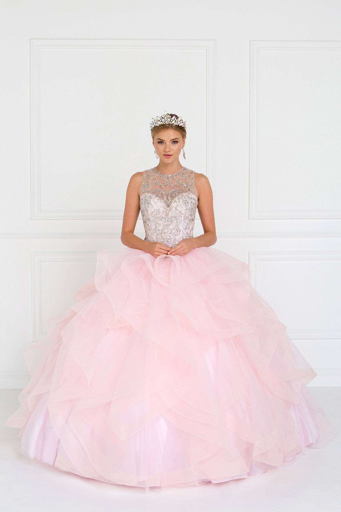 blush quinceanera dress