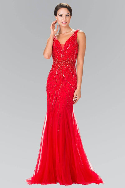 red pageant gown