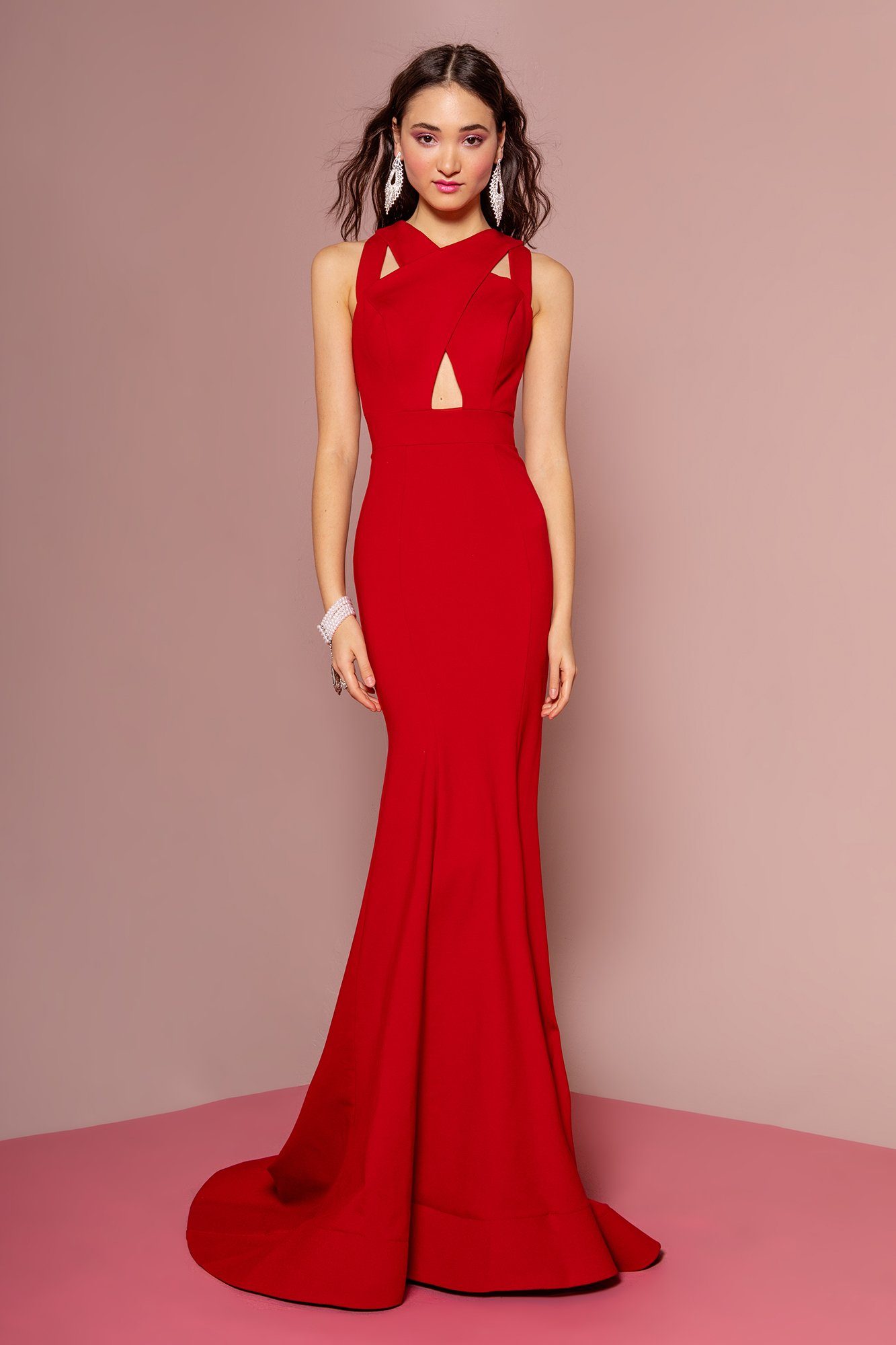 red evening gown