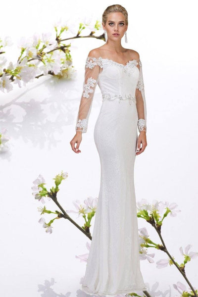 casual long sleeve wedding dress