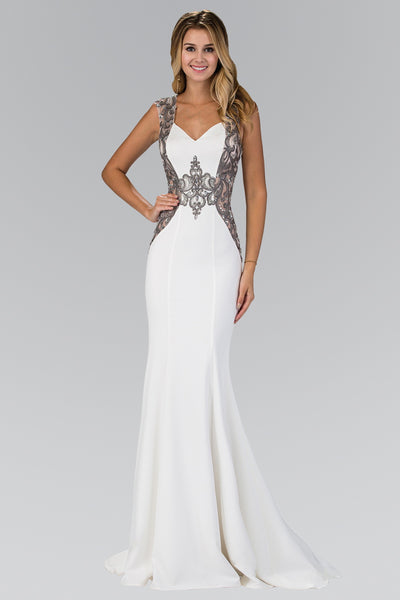white evening gown