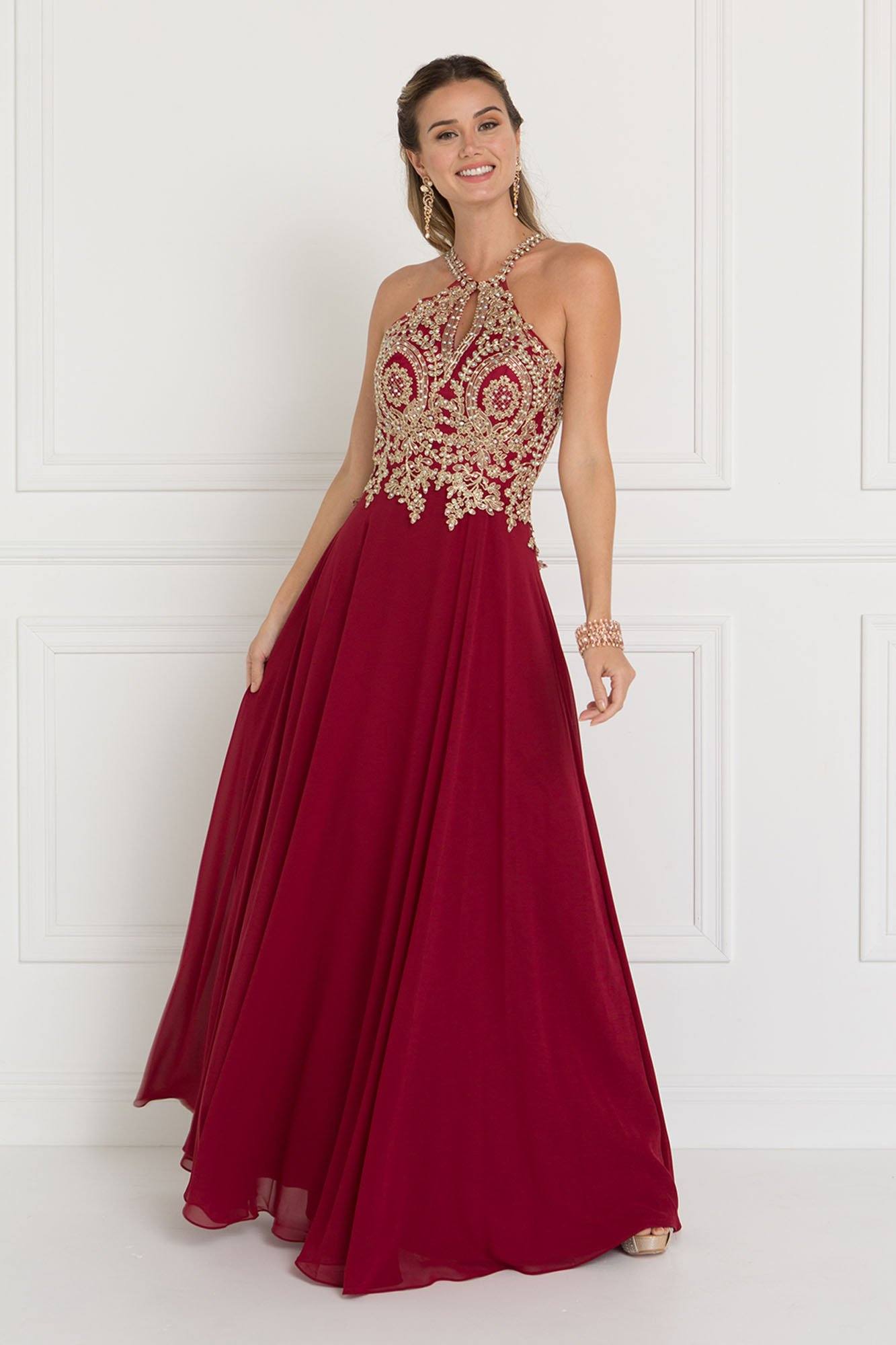 burgundy pageant dress