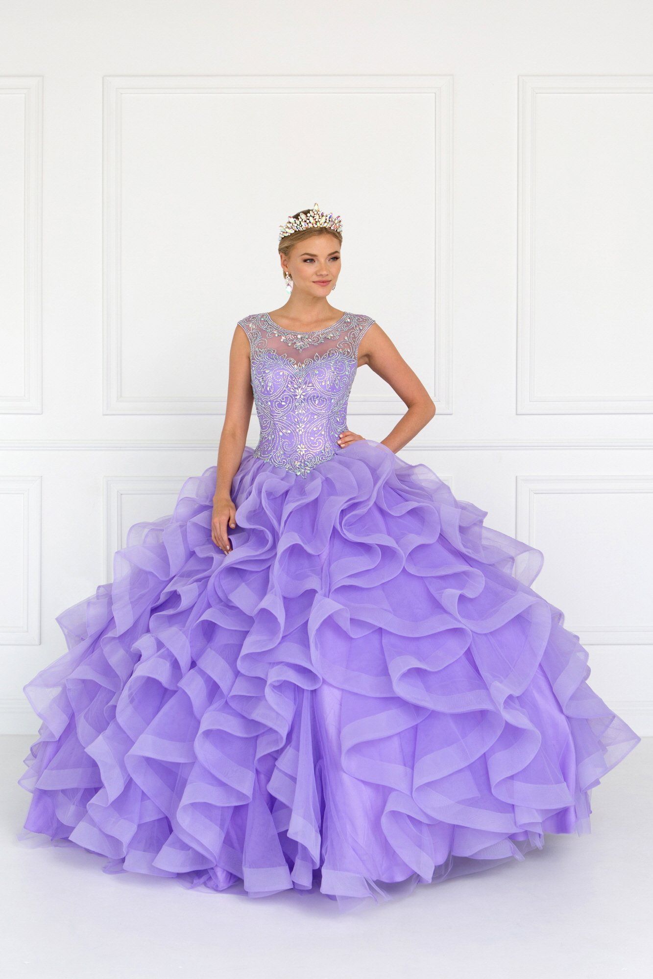 purple confirmation dresses