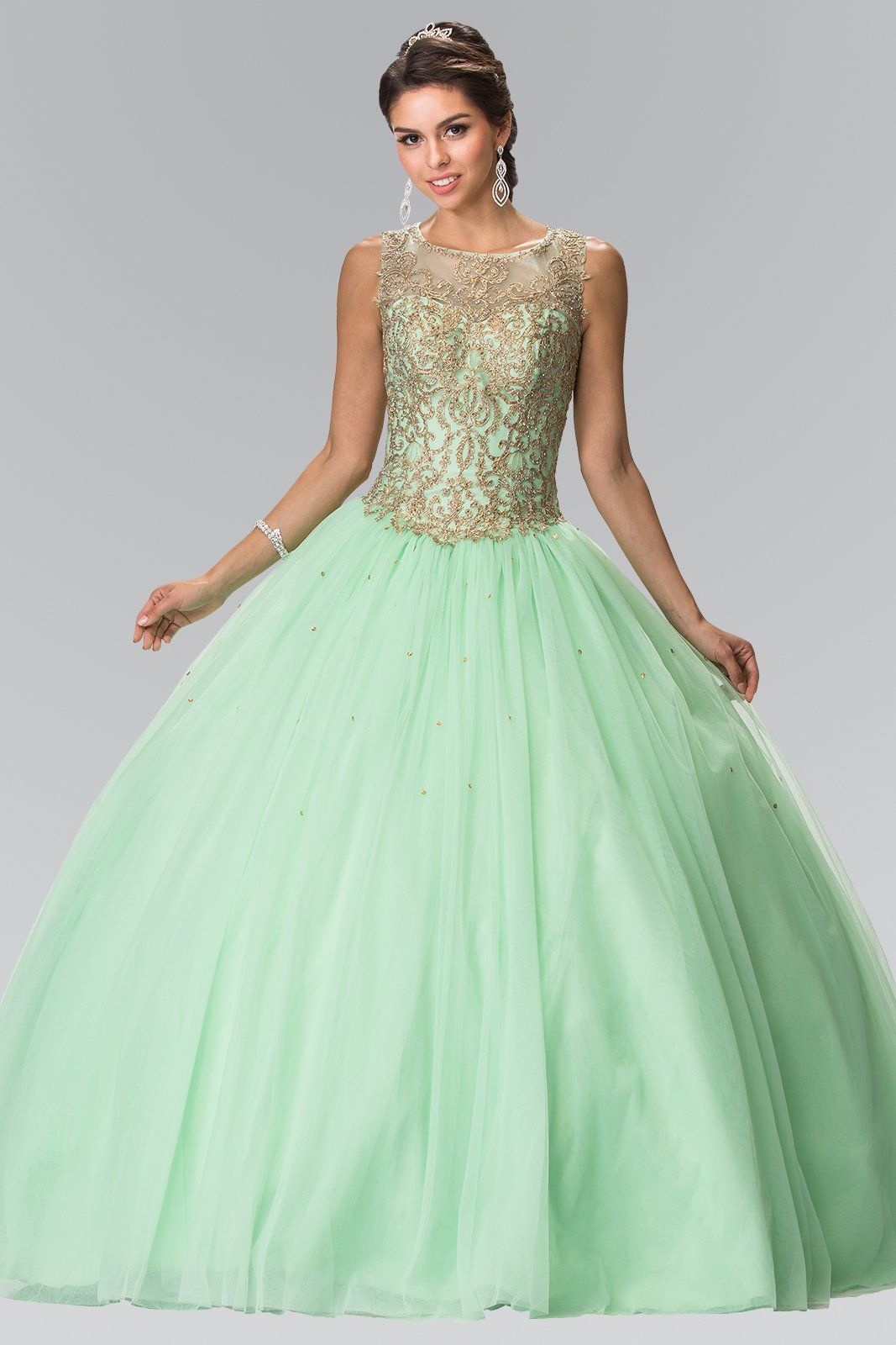 mint green dress for quinceanera