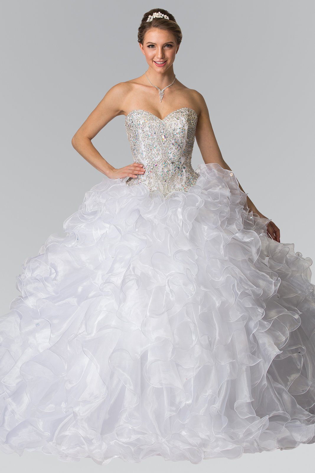 white princess prom dress