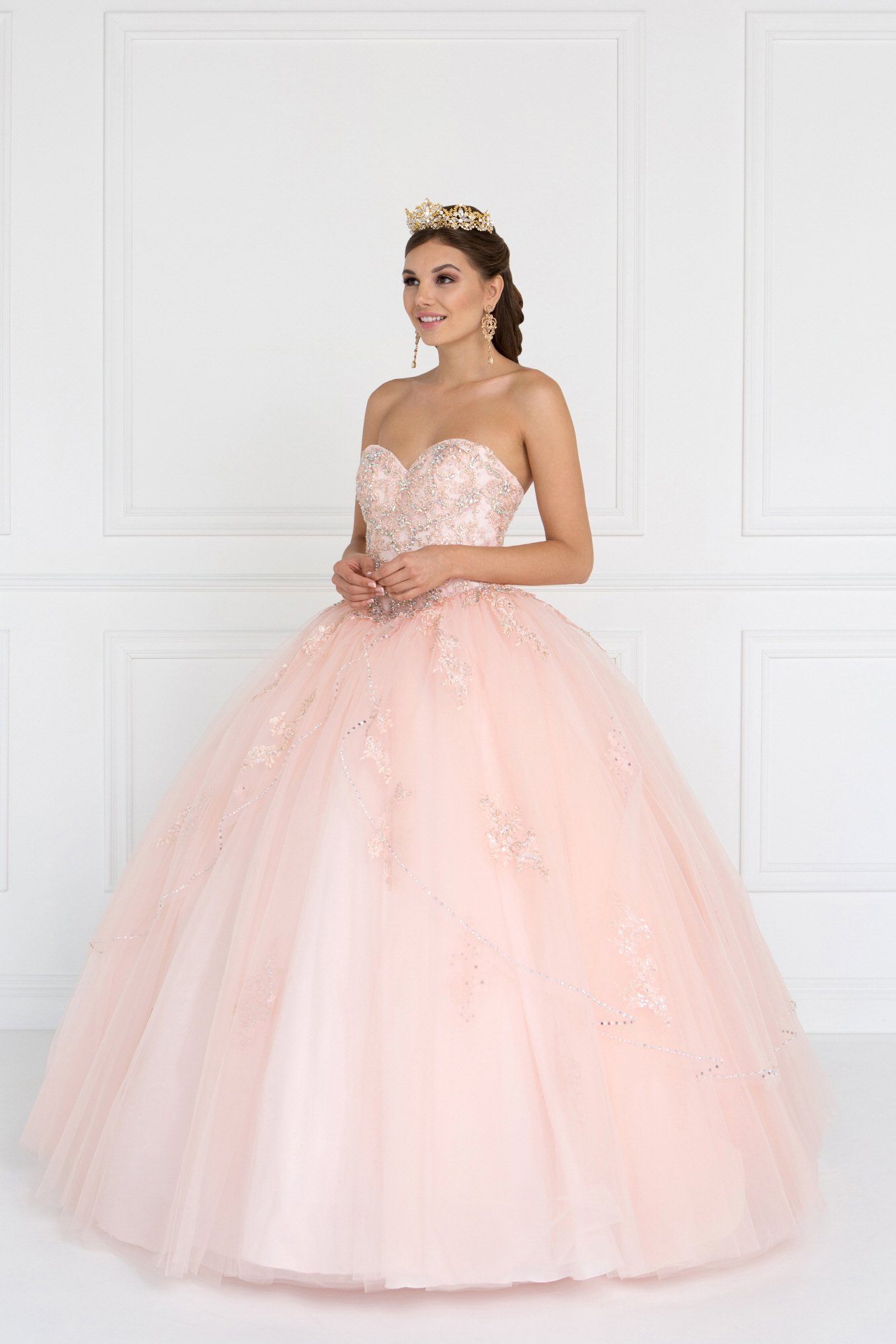 blush quinceanera dress