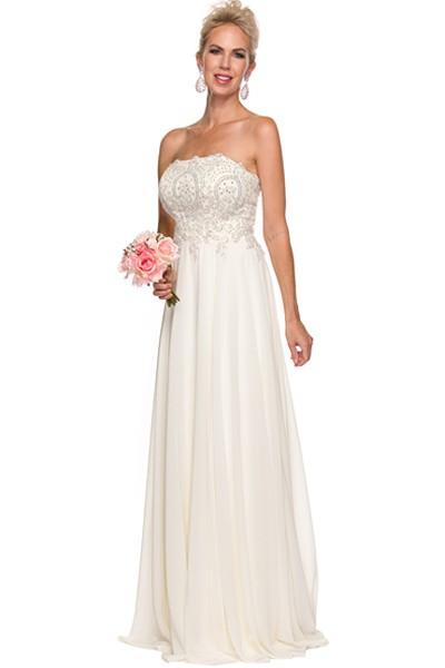 strapless chiffon wedding dress