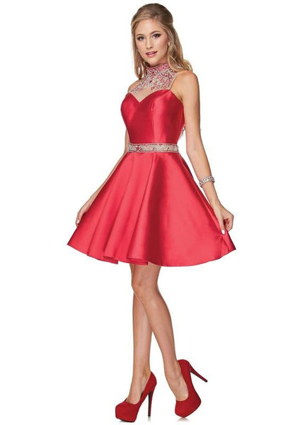 short red prom dress