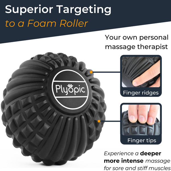 Plyopic Deep Tissue Massage Ball - Superior Targeting to a Foam Roller