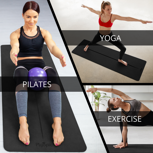 Esterilla de yoga, pilates y ejercicios Plyopic - Negro