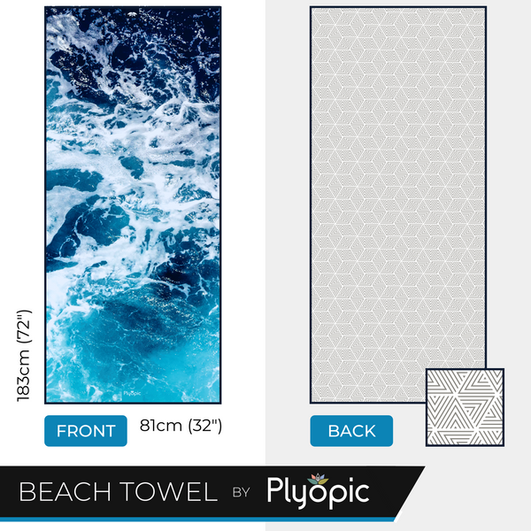 Serviette de plage en microfibre plyopique - Pacifique