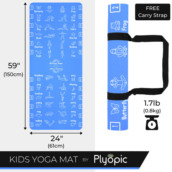 Tapis de yoga plyopique pour enfants - Bleu