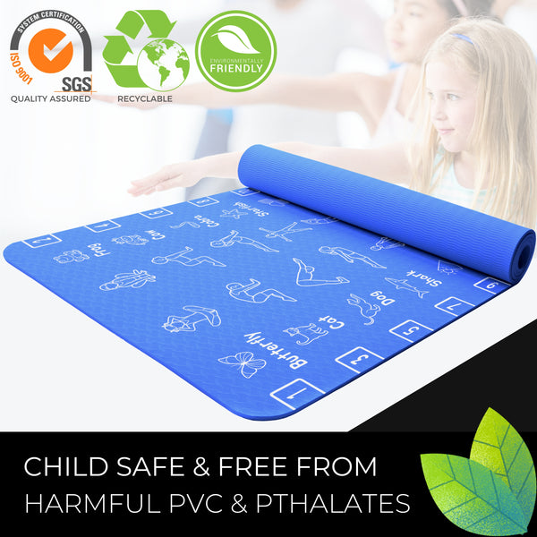 Tapis de yoga plyopique pour enfants - Bleu