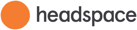 Logo Headspace con punto arancione e la parola headspace