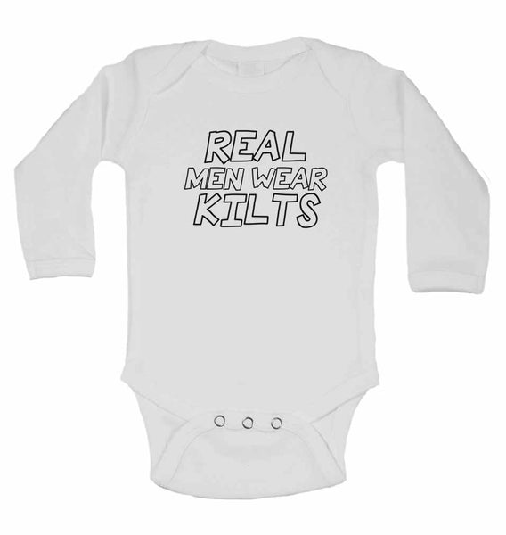 Real Men Wear Kilts - Long Sleeve Baby Vests for Boys & Girls 0