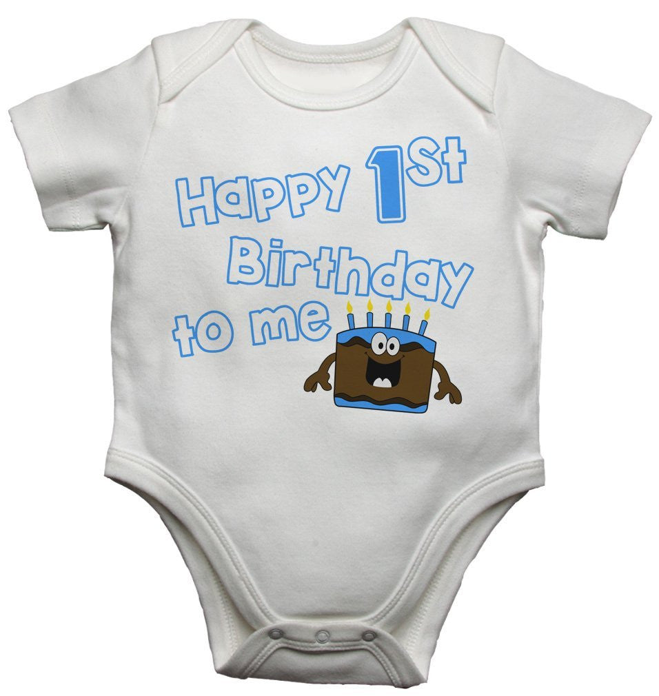 Happy First Birthday To Me Boy Baby Vests Bodysuits Little