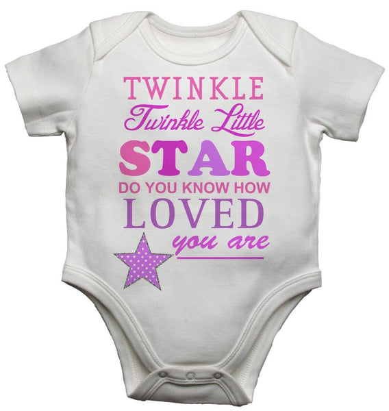 Twinkle Twinkle Little Star Girls Baby Vests Bodysuits 0