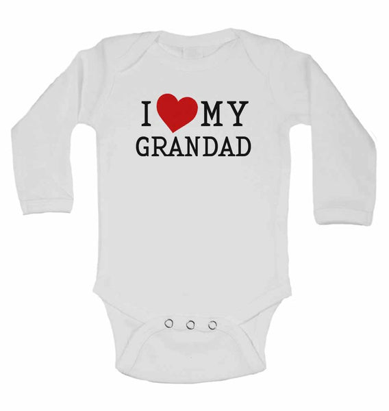 I Love My Grandad - Long Sleeve Baby Vests for Boys & Girls 0