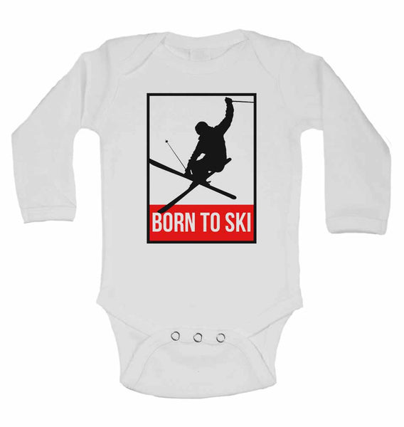 Born to Ski - Long Sleeve Baby Vests 0