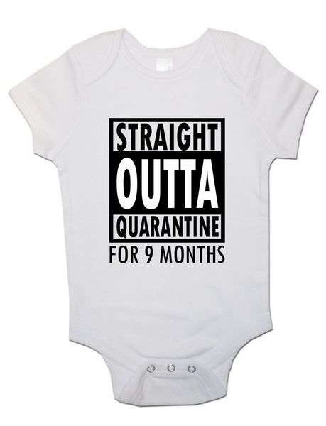 Soft Cotton BabyVests Bodysuits Grows Straight Outta Quarantine for Newborn Gift 0