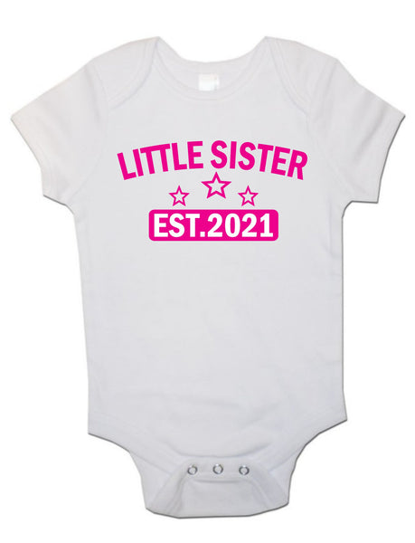 Little Sister EST. 2021 - Baby Vests Bodysuits for Boys, Girls 0