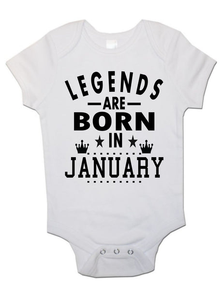 Legends Are Born In January - Baby Vests Bodysuits for Boys, Girls 0