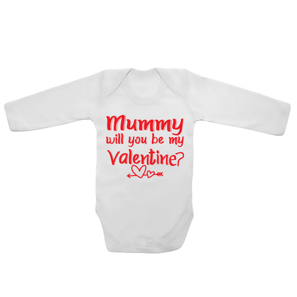 Mummy Will You Be My Valentine? - Long Sleeve Baby Vests 0