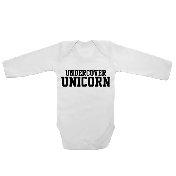 Undercover Unicorn - Long Sleeve Baby Vests 0