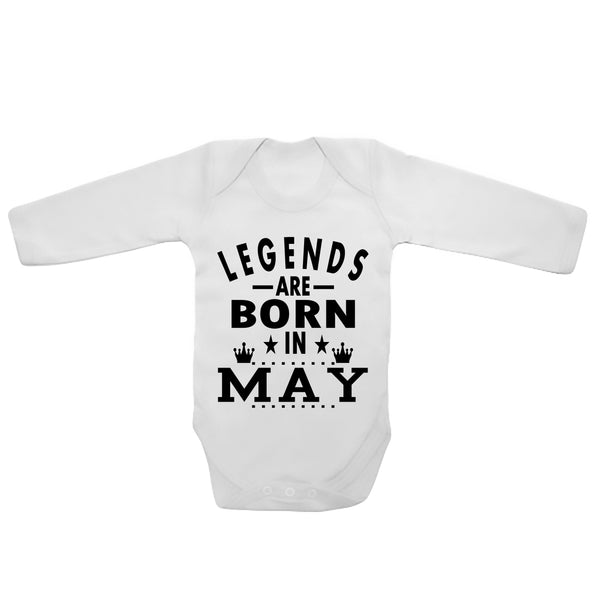 Legends Are Born In May - Long Sleeve Baby Vests 0