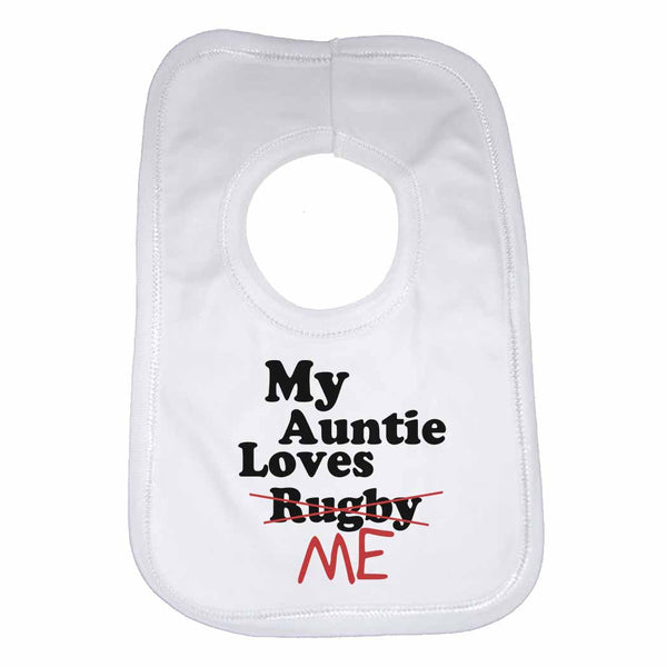 My Auntie Loves Me not Rugby - Baby Bibs 0