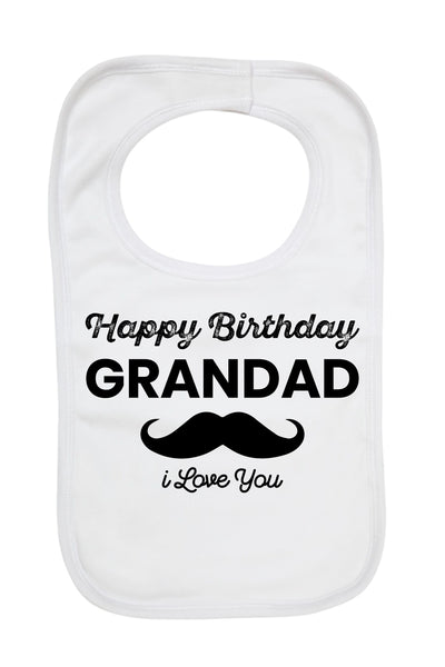 Happy Birthday Grandad I Love You - Baby Bibs 0