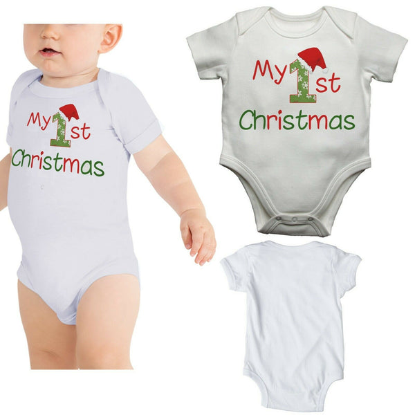My 1st Christmas Baby Vests Bodysuits 1