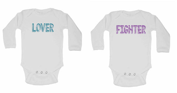 Lover Fighter - Twin - Long Sleeve Baby Vests 0