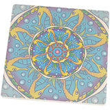Mandala Trippy Stained Glass Seahorse Square SandsTone Art Coaster