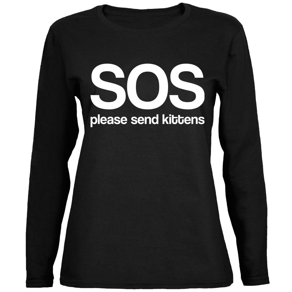 SOS Please Send Kittens Ladies' Relaxed Jersey Long-Sleeve Tee