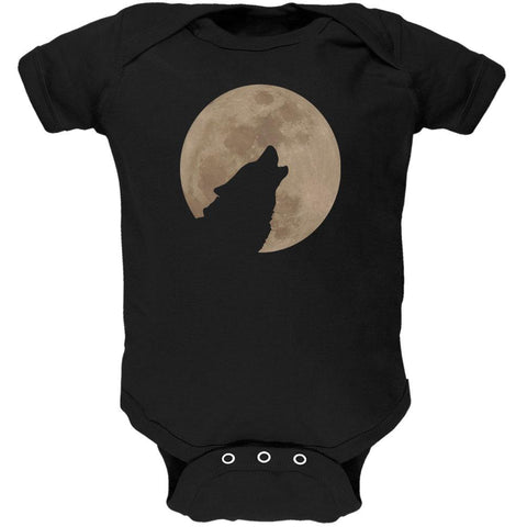 Wolf Howling Moon Silhouette Soft Baby One Piece – AnimalWorld.com