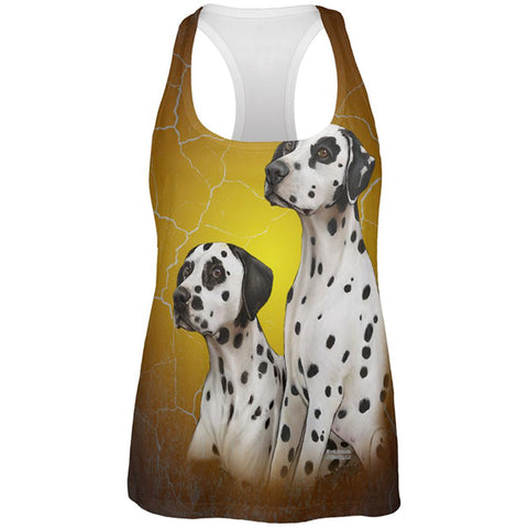 Dalmatians Live Forever All Over Womens Work Out Tank Top