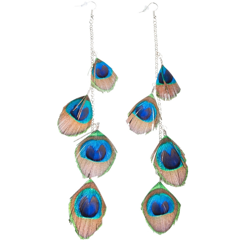 peacock feather earrings