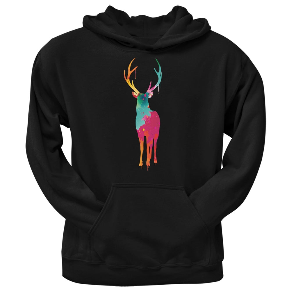 Splatter Deer Black Adult Pullover Hoodie