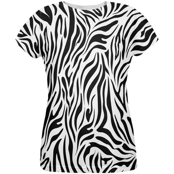Zebra Print White All Over Womens T-Shirt – AnimalWorld
