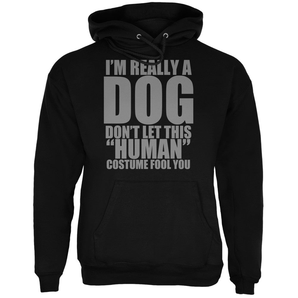 Halloween Human Dog Costume Black Adult Hoodie