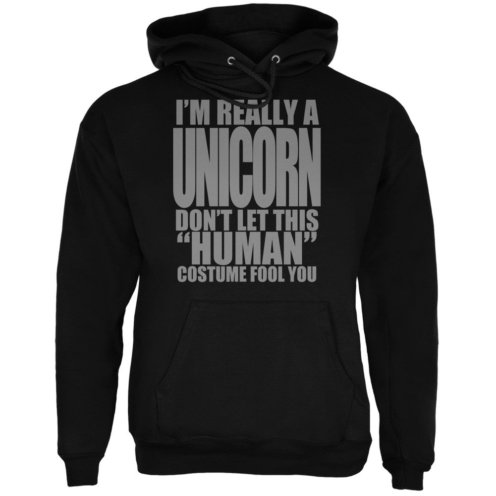 Halloween Human Unicorn Costume Black Adult Hoodie