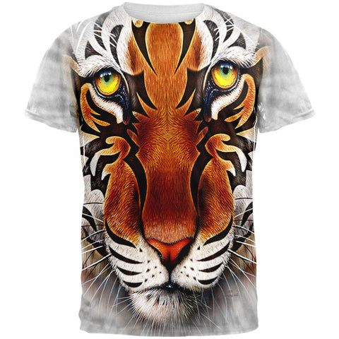 Tribal Tiger All Over Adult T-Shirt – AnimalWorld.com