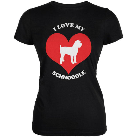 Valentines I Love My Schnoodle Black Juniors Soft T-Shirt – AnimalWorld.com